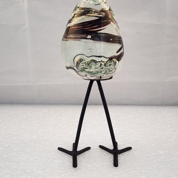 Mouth Blown Glass Bird Made By Hand Purple Swirl - Picture 4 of 12